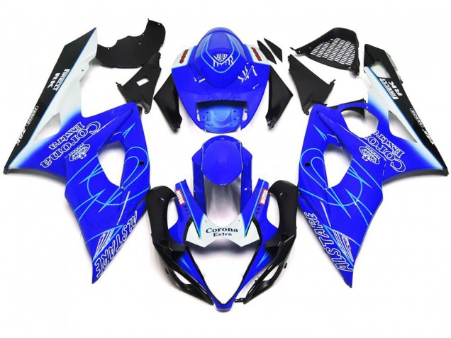 2005-2006 Blau & Weiß Corona Stil GSXR 1000 Motorrad Verkleidungen 2005-2006 Blau & Weiß Corona Stil GSXR 1000 Motorrad Verkleidungen