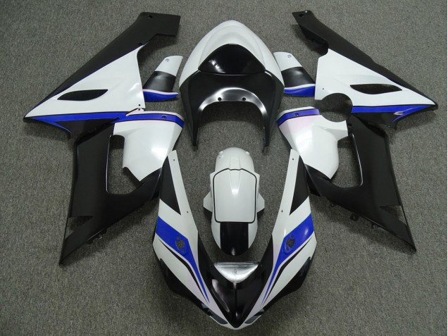 2005-2006 Blauweiß & Schwarz ZX6R Motorrad Verkleidungen 2005-2006 Blauweiß & Schwarz ZX6R Motorrad Verkleidungen