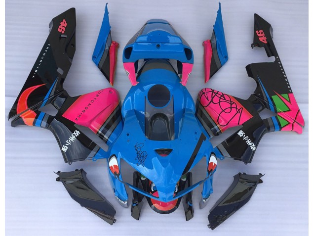 2005-2006 Blauer Hai & Rosa CBR600RR Motorrad Verkleidungen 2005-2006 Blauer Hai & Rosa CBR600RR Motorrad Verkleidungen