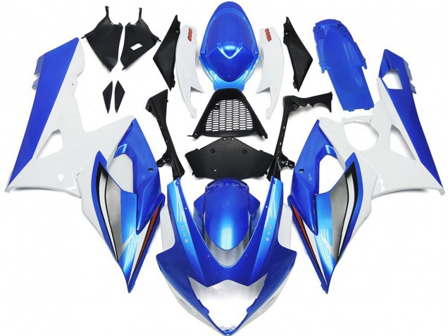 2005-2006 Glänzend Blau & Weiß GSXR 1000 Motorrad Verkleidungen 2005-2006 Glänzend Blau & Weiß GSXR 1000 Motorrad Verkleidungen