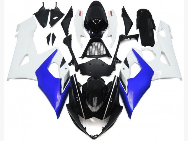 2005-2006 Glänzend Blau & Glänzend Weiß GSXR 1000 Motorrad Verkleidungen 2005-2006 Glänzend Blau & Glänzend Weiß GSXR 1000 Motorrad Verkleidungen