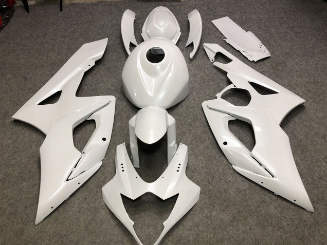2005-2006 Glänzend Weiß Schlicht GSXR 1000 Motorrad Verkleidungen