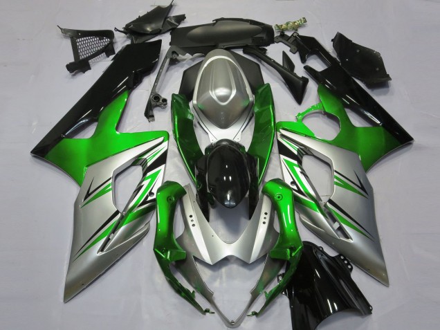 2005-2006 Grün-Silber & Schwarz GSXR 1000 Motorrad Verkleidungen 2005-2006 Grün-Silber & Schwarz GSXR 1000 Motorrad Verkleidungen