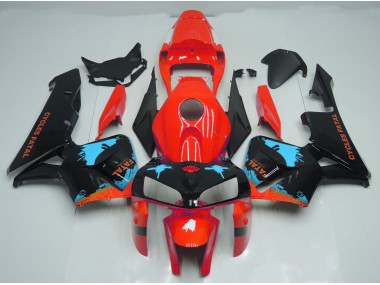 2005-2006 Hellblaue Spritzer Auf Rot CBR600RR Motorrad Verkleidungen