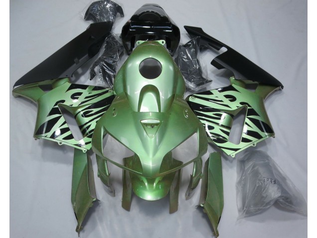 2005-2006 Hellgrün Flamme CBR600RR Motorrad Verkleidungen 2005-2006 Hellgrün Flamme CBR600RR Motorrad Verkleidungen