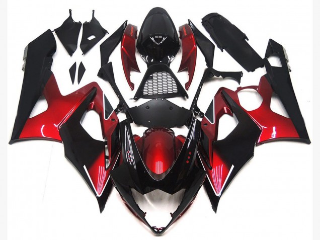 2005-2006 Kastanienbraun Rot & Glänzendes Schwarz GSXR 1000 Motorrad Verkleidungen