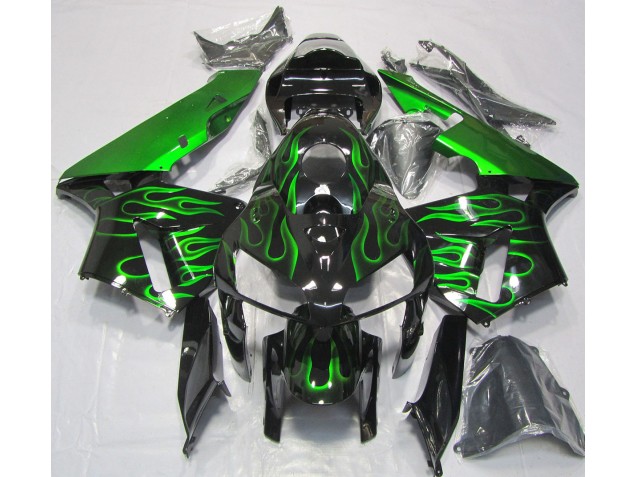 2005-2006 Leuchtend Grün Flamme CBR600RR Motorrad Verkleidungen 2005-2006 Leuchtend Grün Flamme CBR600RR Motorrad Verkleidungen
