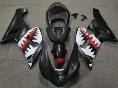 2005-2006 Matt Schwarzer Hai ZX6R Motorrad Verkleidungen