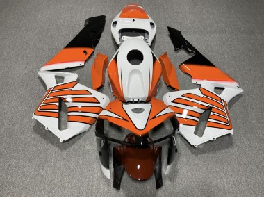 2005-2006 Orange-Weiße Flügel CBR600RR Motorrad Verkleidungen