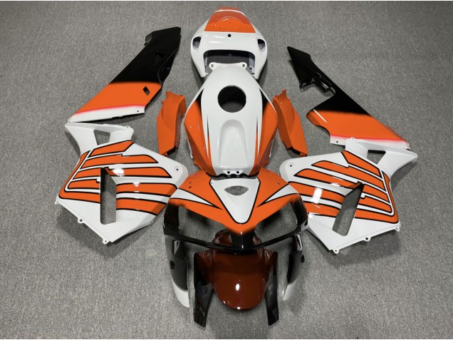 2005-2006 Orange-Weiße Flügel CBR600RR Motorrad Verkleidungen 2005-2006 Orange-Weiße Flügel CBR600RR Motorrad Verkleidungen