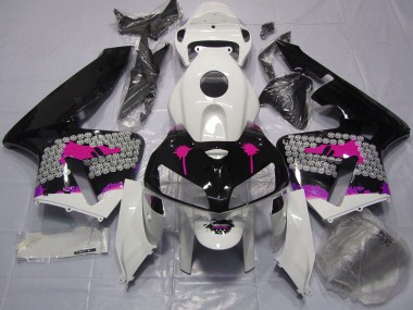 2005-2006 Rosa Splatter Auf Glanz Schwarz CBR600RR Motorrad Verkleidungen