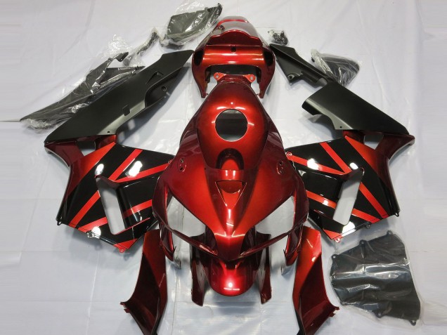 2005-2006 Rot & Schwarz Glänzendes Design CBR600RR Motorrad Verkleidungen 2005-2006 Rot & Schwarz Glänzendes Design CBR600RR Motorrad Verkleidungen