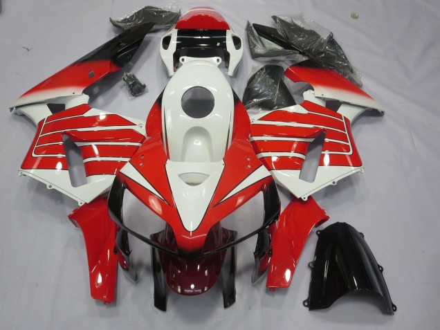 2005-2006 Rot & Weißer Breiter Streifen CBR600RR Motorrad Verkleidungen 2005-2006 Rot & Weißer Breiter Streifen CBR600RR Motorrad Verkleidungen