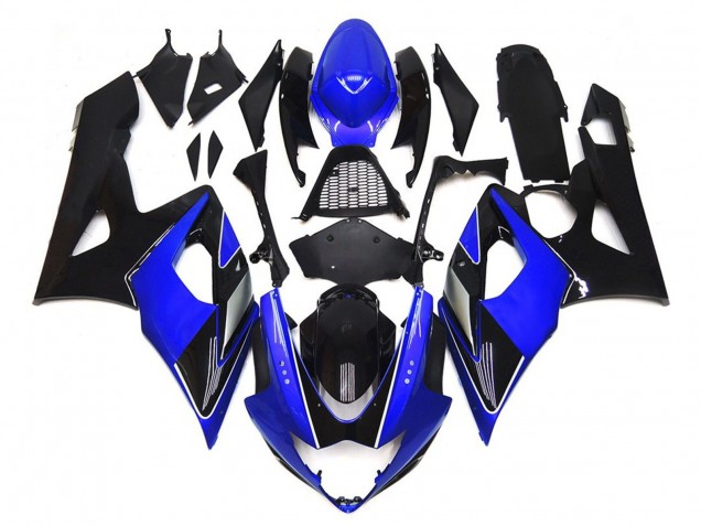 2005-2006 Schwarz & Blau Glänzend Mit Silber GSXR 1000 Motorrad Verkleidungen 2005-2006 Schwarz & Blau Glänzend Mit Silber GSXR 1000 Motorrad Verkleidungen