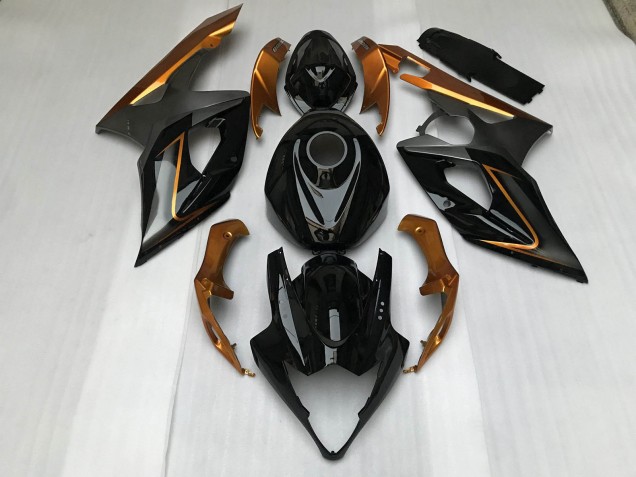 2005-2006 Schwarz Glänzend & Bronze GSXR 1000 Motorrad Verkleidungen 2005-2006 Schwarz Glänzend & Bronze GSXR 1000 Motorrad Verkleidungen