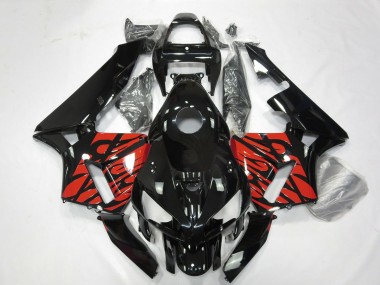 2005-2006 Schwarz & Tribal-Rot CBR600RR Motorrad Verkleidungen
