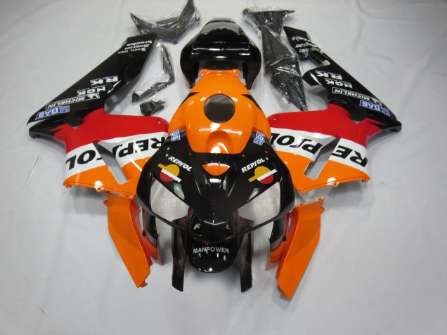 2005-2006 Schwarzer Boden Repsol CBR600RR Motorrad Verkleidungen 2005-2006 Schwarzer Boden Repsol CBR600RR Motorrad Verkleidungen