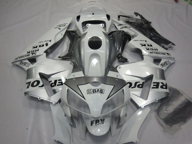 2005-2006 Silber Repsol CBR600RR Motorrad Verkleidungen 2005-2006 Silber Repsol CBR600RR Motorrad Verkleidungen
