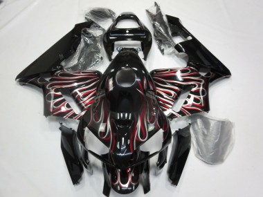 2005-2006 Silber & Rot Flamme CBR600RR Motorrad Verkleidungen