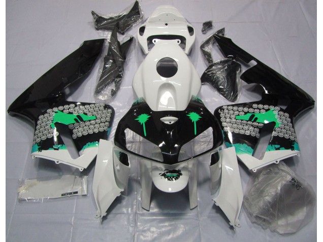 2005-2006 Türkisspritzer Auf Glänzendem Schwarz CBR600RR Motorrad Verkleidungen