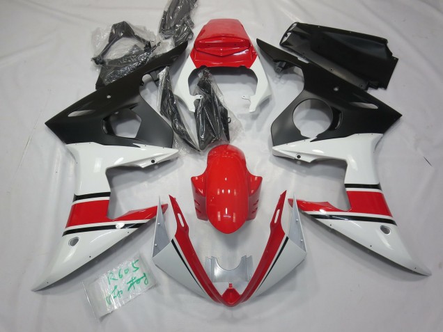 2005 Weiß Rot & Schwarz R6 Motorrad Verkleidungen 2005 Weiß Rot & Schwarz R6 Motorrad Verkleidungen