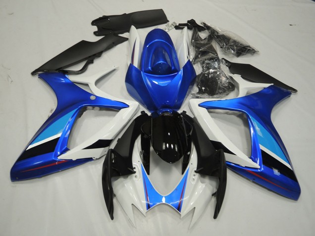 2006-2007 Blau & Weiß GSXR 600-750 Motorrad Verkleidungen 2006-2007 Blau & Weiß GSXR 600-750 Motorrad Verkleidungen