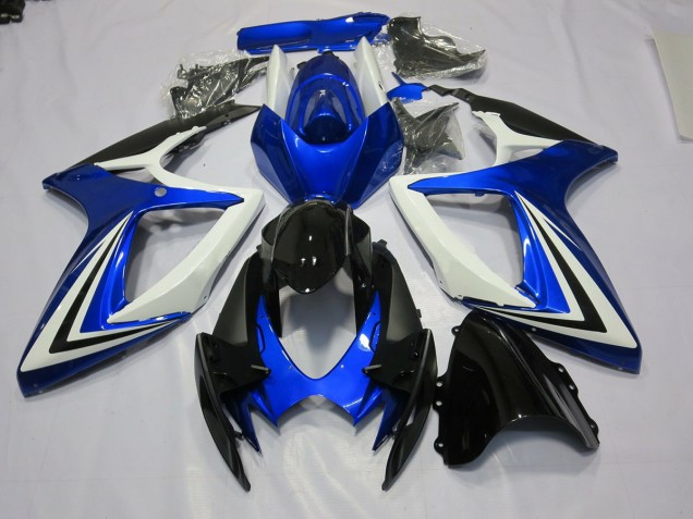 2006-2007 Blau Schwarz & Weiß GSXR 600-750 Motorrad Verkleidungen 2006-2007 Blau Schwarz & Weiß GSXR 600-750 Motorrad Verkleidungen