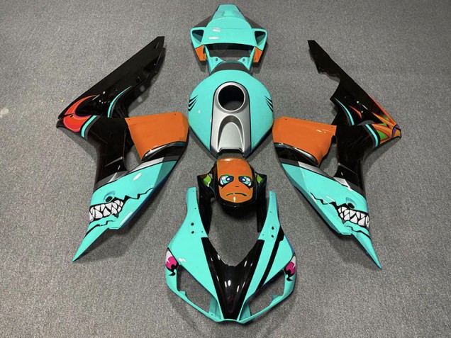 2006-2007 Cyanfarbener Hai CBR1000RR Motorrad Verkleidungen 2006-2007 Cyanfarbener Hai CBR1000RR Motorrad Verkleidungen