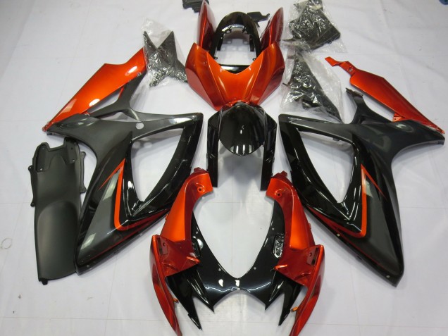 2006-2007 Gebranntes Orange & Grau GSXR 600-750 Motorrad Verkleidungen 2006-2007 Gebranntes Orange & Grau GSXR 600-750 Motorrad Verkleidungen
