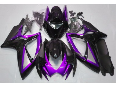 2006-2007 Glanz Lila & Schwarz GSXR 600-750 Motorrad Verkleidungen