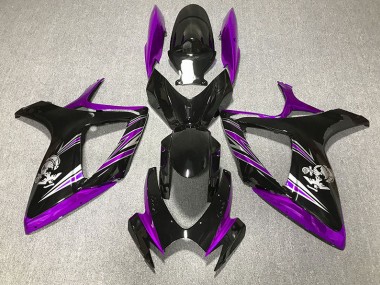 2006-2007 Glanz Lila & Schwarzes Design GSXR 600-750 Motorrad Verkleidungen