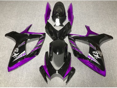 2006-2007 Glanz Lila & Schwarzes Design GSXR 600-750 Motorrad Verkleidungen