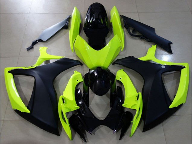 2006-2007 Glänzend Gelb & Schwarz GSXR 600-750 Motorrad Verkleidungen 2006-2007 Glänzend Gelb & Schwarz GSXR 600-750 Motorrad Verkleidungen