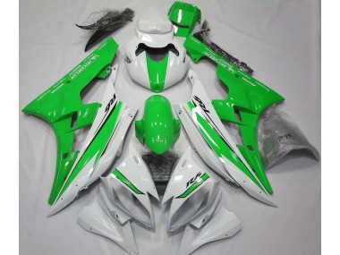 2006-2007 Glänzend Weiß & Grün R6 Motorrad Verkleidungen