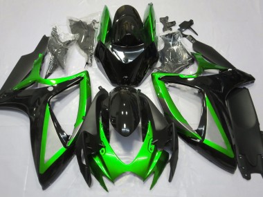 2006-2007 Glänzend Grün & Schwarz GSXR 600-750 Motorrad Verkleidungen