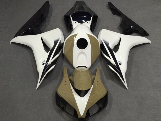 2006-2007 Glänzend Weiß Hellbraun Schwarz CBR1000RR Motorrad Verkleidungen 2006-2007 Glänzend Weiß Hellbraun Schwarz CBR1000RR Motorrad Verkleidungen