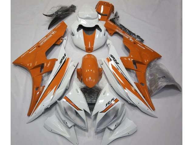 2006-2007 Glänzend Weiß & Orange R6 Motorrad Verkleidungen 2006-2007 Glänzend Weiß & Orange R6 Motorrad Verkleidungen