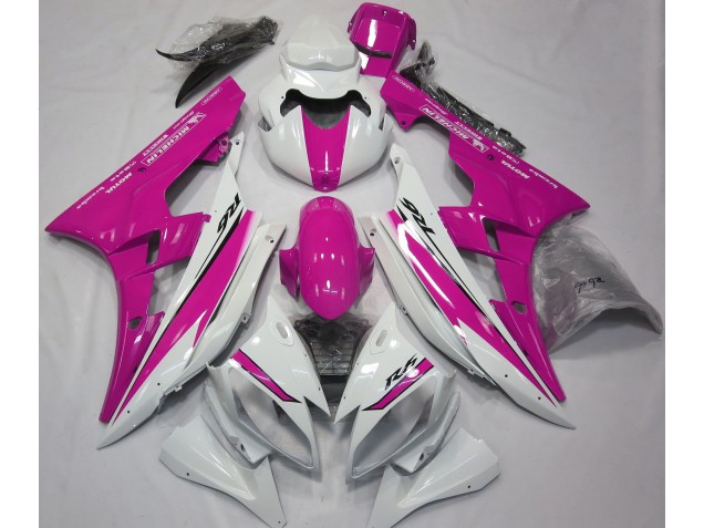 2006-2007 Glänzend Weiß & Pink R6 Motorrad Verkleidungen 2006-2007 Glänzend Weiß & Pink R6 Motorrad Verkleidungen