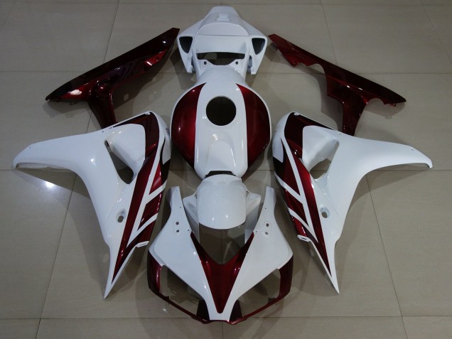 2006-2007 Glänzend Weiß & Tiefrot CBR1000RR Motorrad Verkleidungen 2006-2007 Glänzend Weiß & Tiefrot CBR1000RR Motorrad Verkleidungen