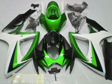 2006-2007 Grün-Weiß GSXR 600-750 Motorrad Verkleidungen