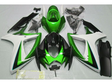 2006-2007 Grün-Weiß GSXR 600-750 Motorrad Verkleidungen