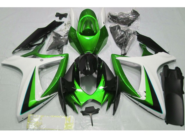 2006-2007 Grün-Weiß GSXR 600-750 Motorrad Verkleidungen 2006-2007 Grün-Weiß GSXR 600-750 Motorrad Verkleidungen