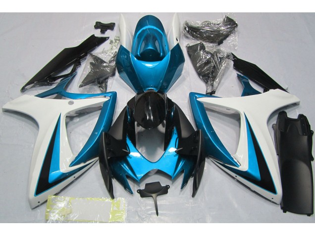 2006-2007 Hellblau & Weiß GSXR 600-750 Motorrad Verkleidungen 2006-2007 Hellblau & Weiß GSXR 600-750 Motorrad Verkleidungen
