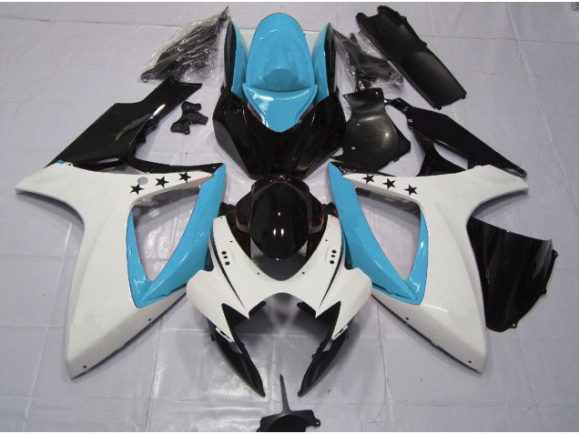 2006-2007 Hellblauer Stern GSXR 600-750 Motorrad Verkleidungen 2006-2007 Hellblauer Stern GSXR 600-750 Motorrad Verkleidungen