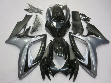 2006-2007 Hellsilber & Schwarz GSXR 600-750 Motorrad Verkleidungen