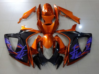 2006-2007 Kräftiges Orange & Schwarz Glänzend GSXR 600-750 Motorrad Verkleidungen