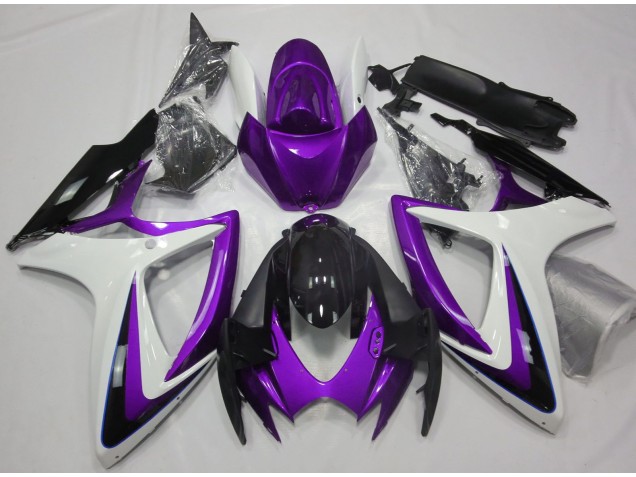 2006-2007 Lila & Weiß Ohne Abzeichen GSXR 600-750 Motorrad Verkleidungen 2006-2007 Lila & Weiß Ohne Abzeichen GSXR 600-750 Motorrad Verkleidungen