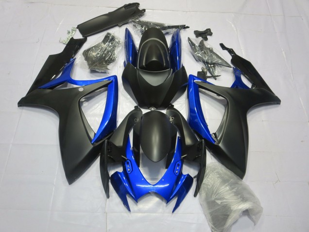 2006-2007 Matt Schwarz Glänzend Blau GSXR 600-750 Motorrad Verkleidungen 2006-2007 Matt Schwarz Glänzend Blau GSXR 600-750 Motorrad Verkleidungen