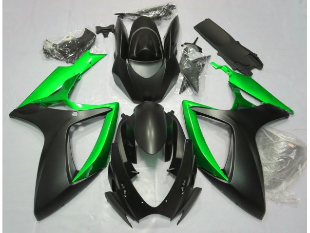 2006-2007 Matt Schwarz & Grün GSXR 600-750 Motorrad Verkleidungen 2006-2007 Matt Schwarz & Grün GSXR 600-750 Motorrad Verkleidungen