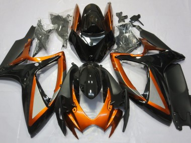 2006-2007 Orange Glänzend & Schwarz GSXR 600-750 Motorrad Verkleidungen